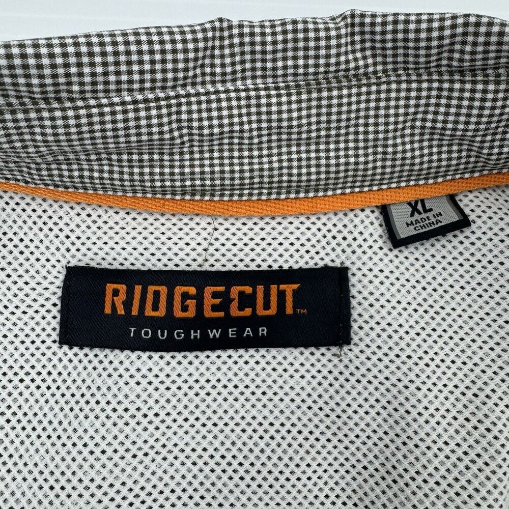 Ridgecut Mens XL Vented Work Shirt Gray Check Button Down Long Sleeve Utility - Picture 3 of 11